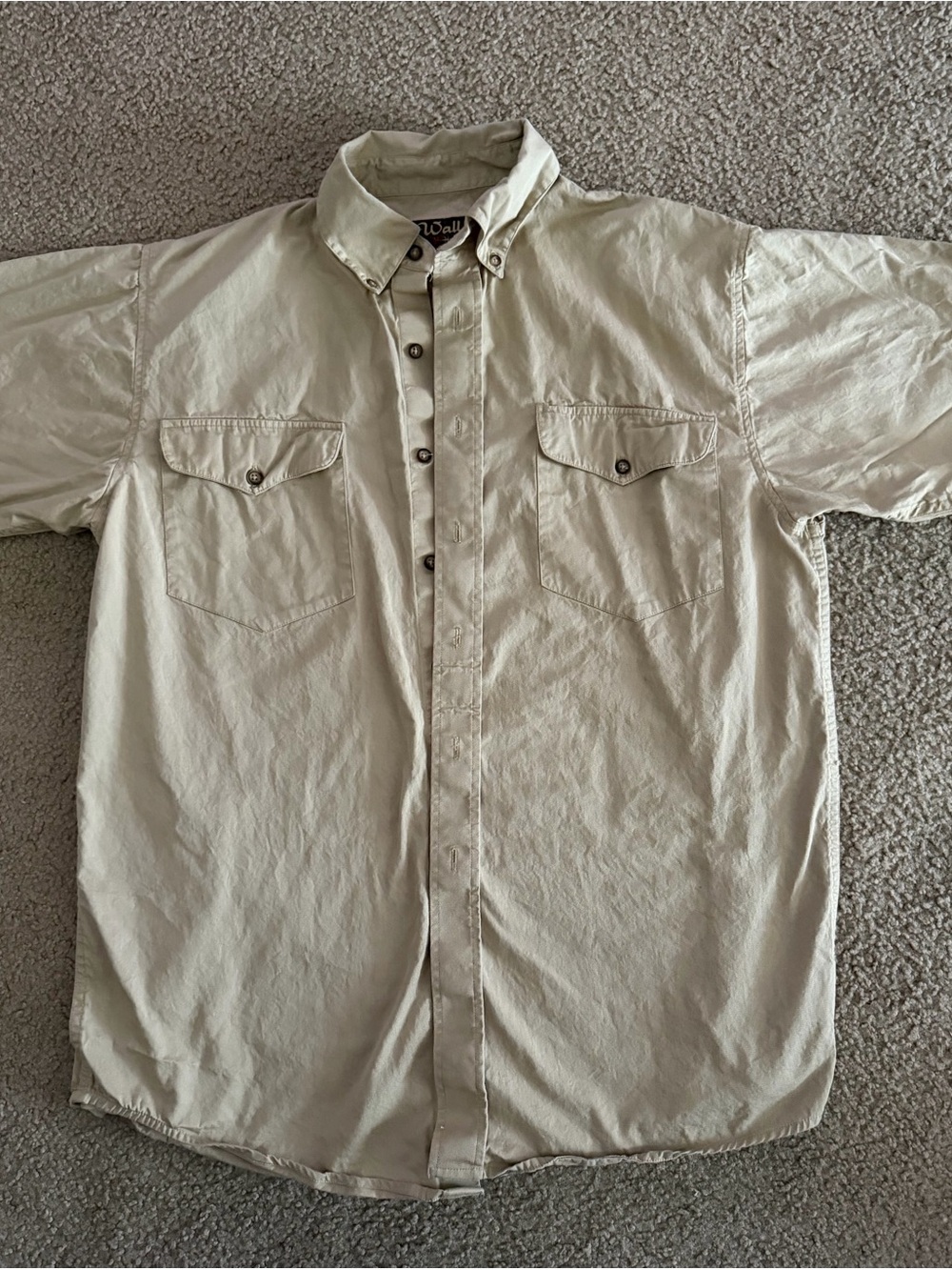 Walls Men's Short-Sleeve Button-Down Shirt - Cream